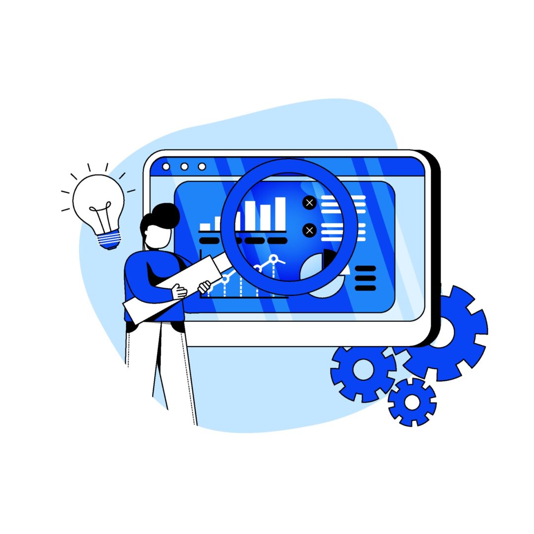 Business Intelligence Concept Vector Illustration Icon. Data Analyst, Sales Forecast, Business Development, Reporting, Business Strategy. Abstract Metaphor. Can Use For Landing Page, Mobile App.