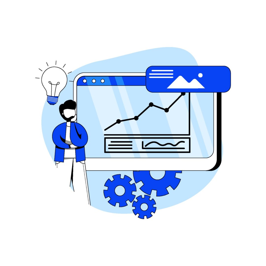 Business Intelligence Concept Vector Illustration Icon. Data Analyst, Sales Forecast, Business Development, Reporting, Business Strategy. Abstract Metaphor. Can Use For Landing Page, Mobile App.