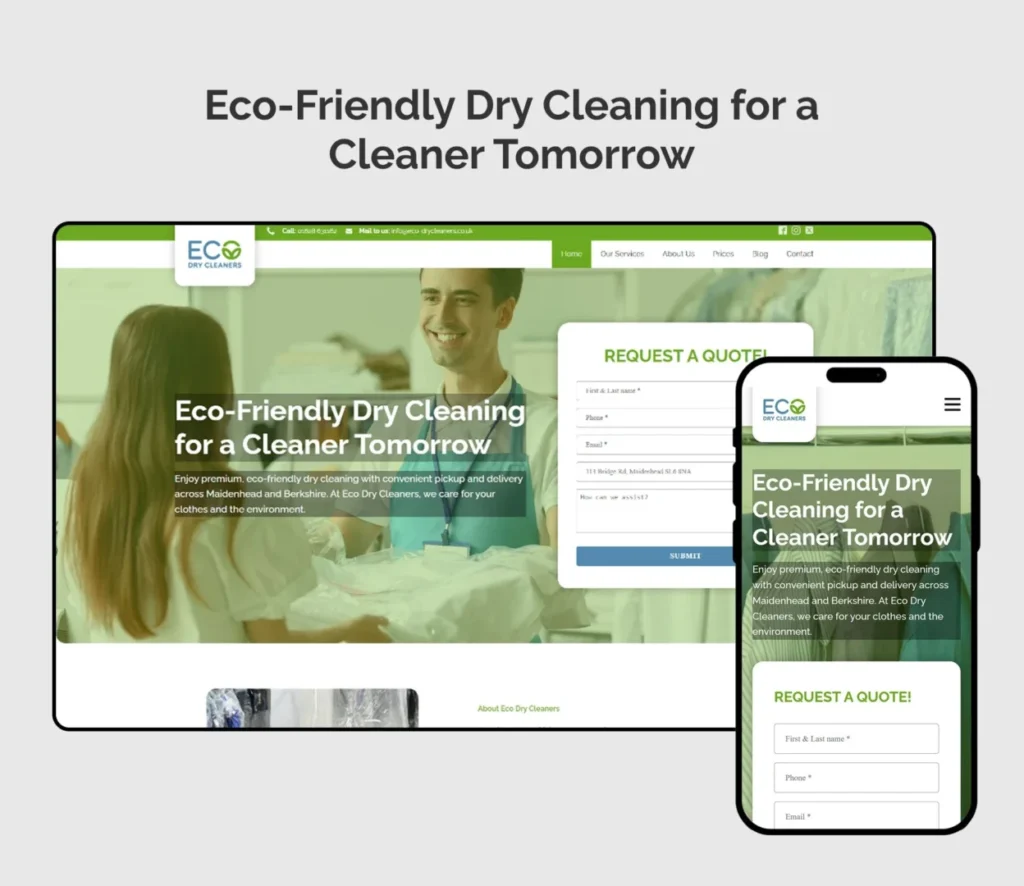 Eco Dry Cleaners Maidenhead - Premium eco-friendly dry cleaning service with pickup/delivery across Berkshire, caring for clothes and environment
